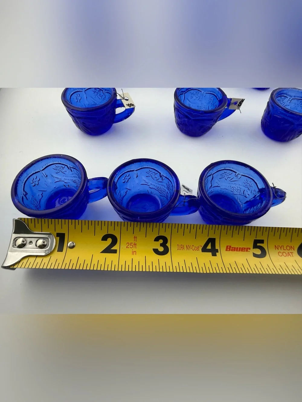 Vintage 16 miniature cobalt blue glass cups Excellent condition